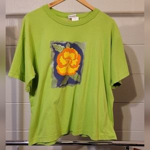 Size L-Vintage Bobbie Brooks Flower made in usa shirt